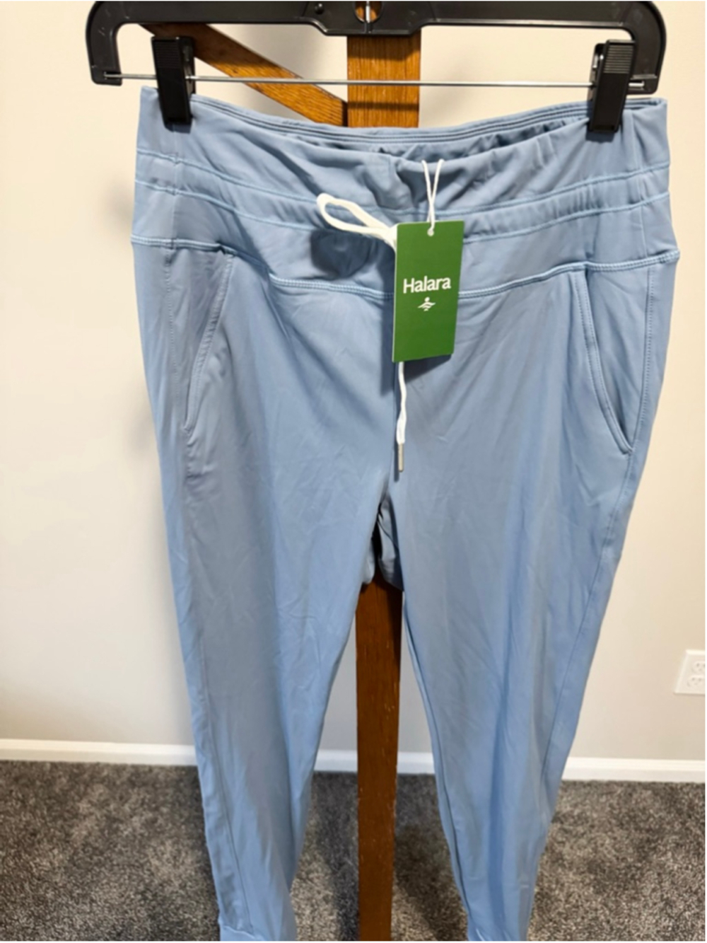 Women's SoftlyZero™ Plush Drawstring Full Length Joggers Gray Blue M Tall - Picture 9 of 13